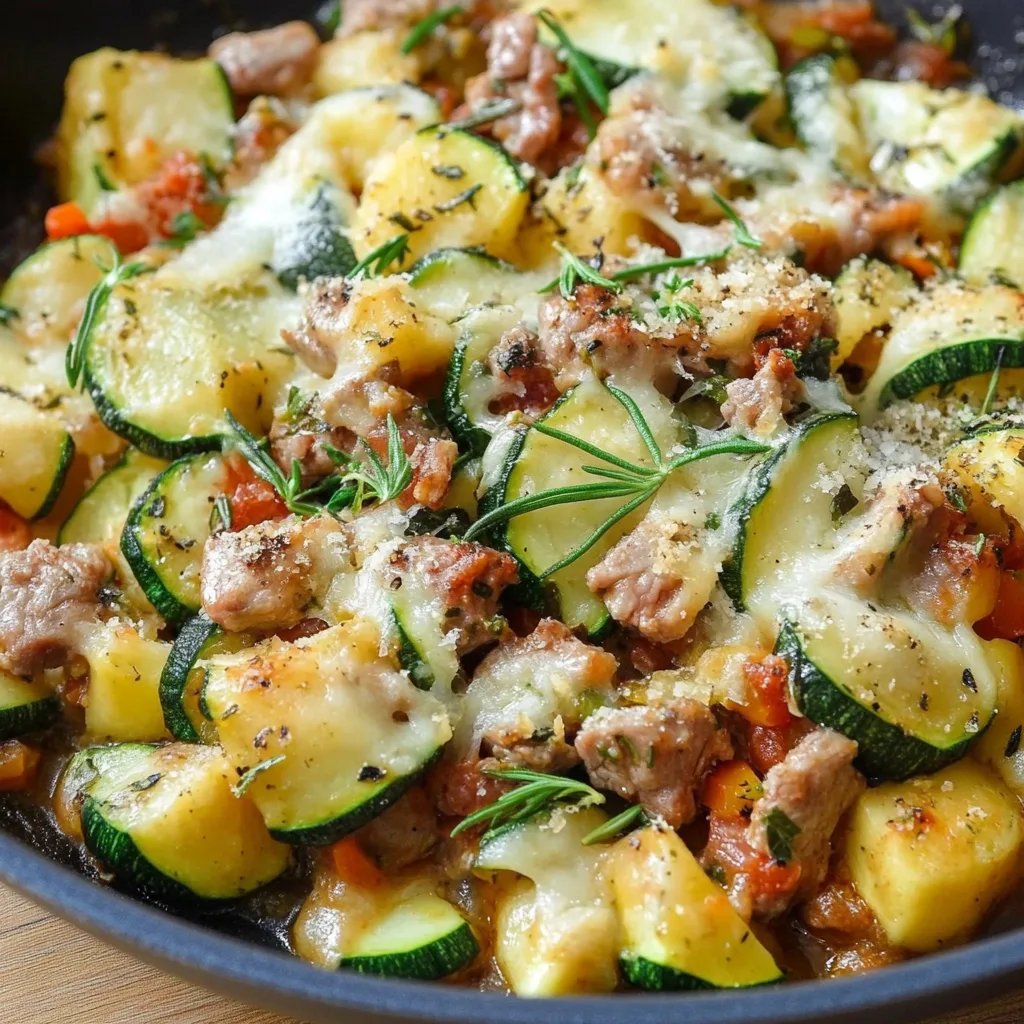 Schnelle Zucchini Hackfleisch Pfanne
