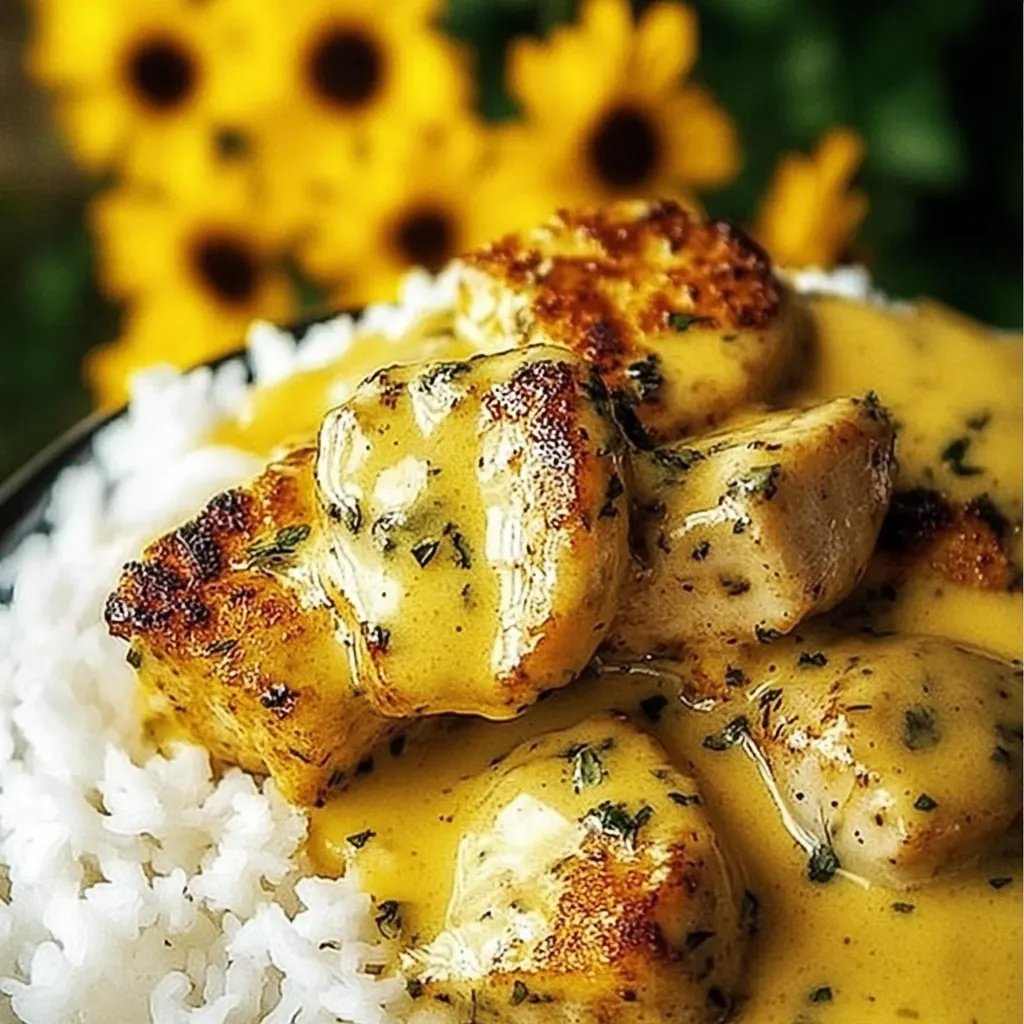 Schnelles Honig Senf Hähnchen mit Reis