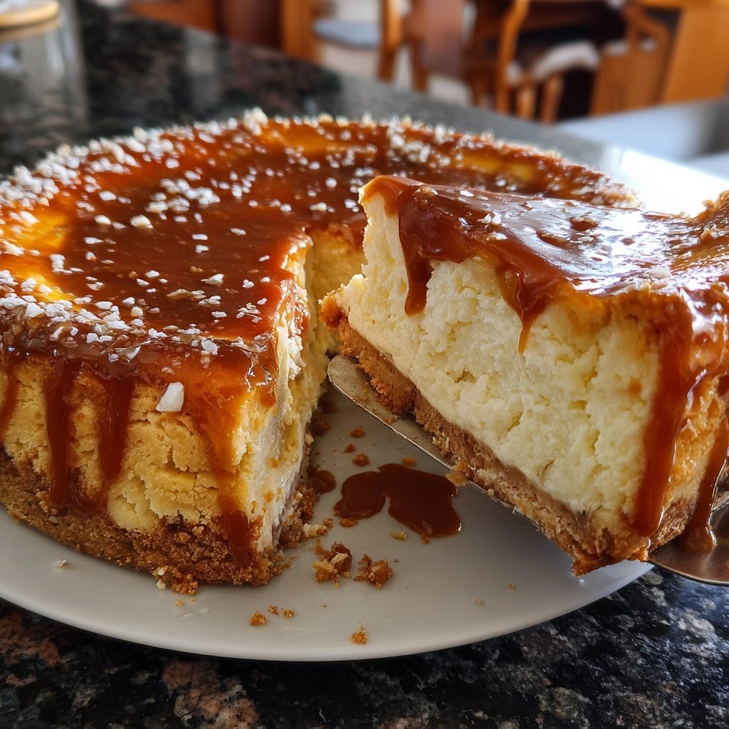 Salzkaramell-Käsekuchen – Cremiger Genuss trifft auf salzige Süße