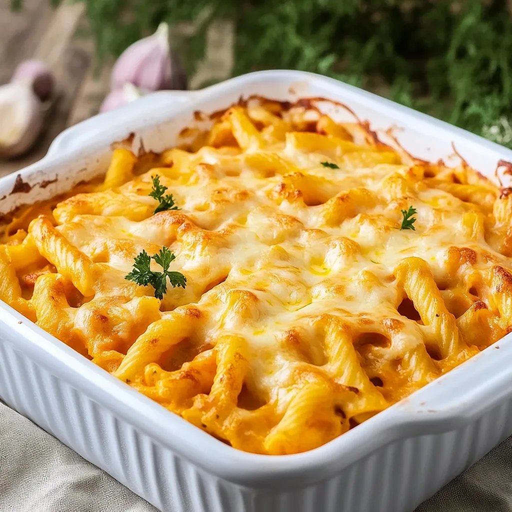 Einfacher Nudelauflauf mit Schinken & Käse