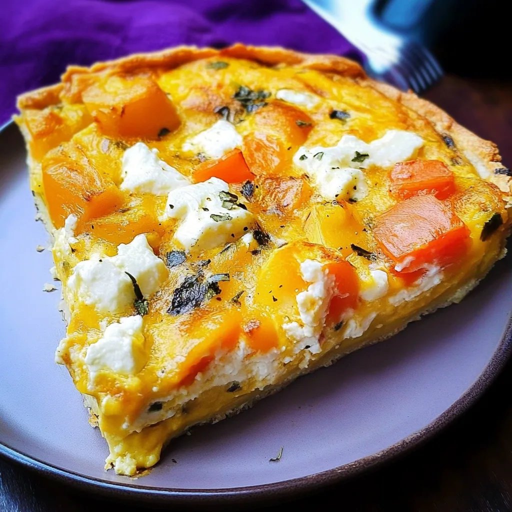 Kürbis-Quiche mit Feta