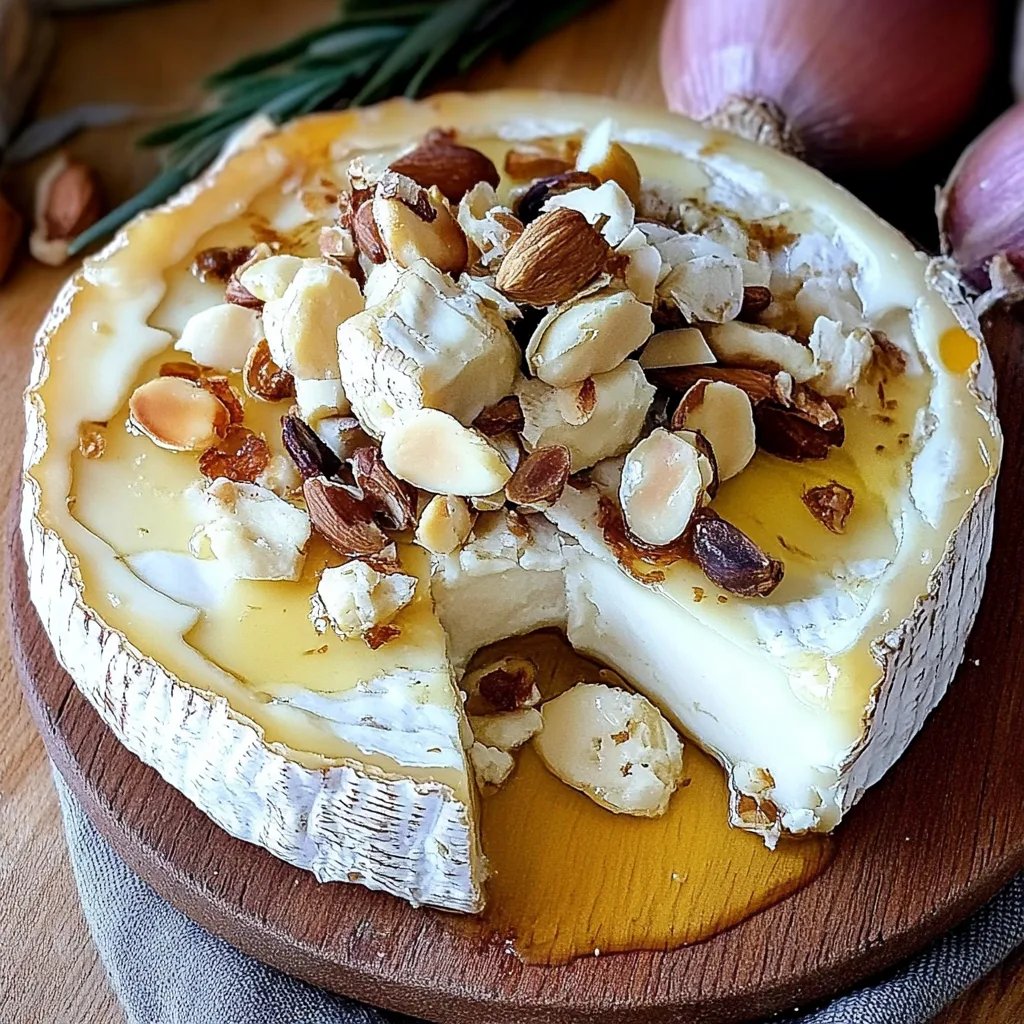 Camembert rôti aux noisettes et au miel