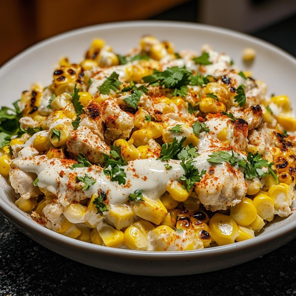 Street Corn Hähnchen Reis Bowl