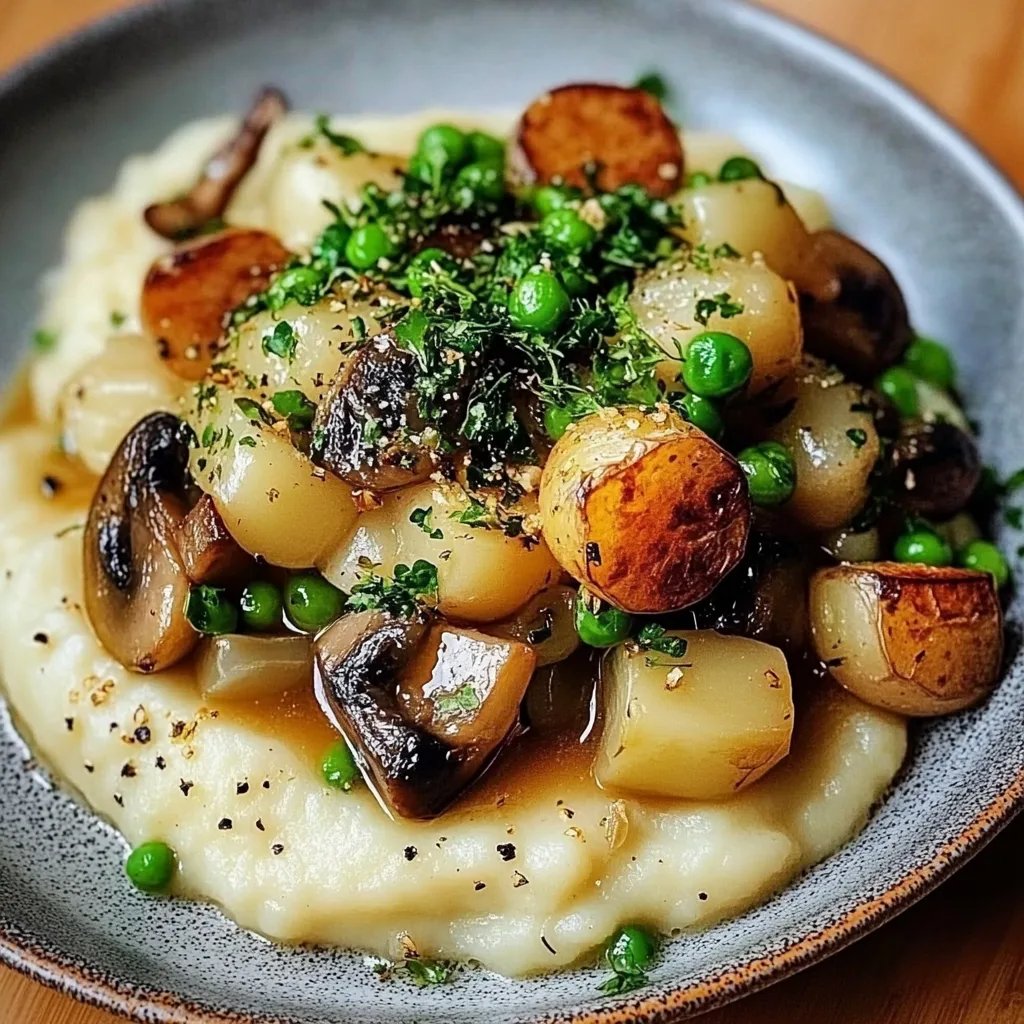 Pilzpfanne mit Rosenkohl & Kartoffelpüree
