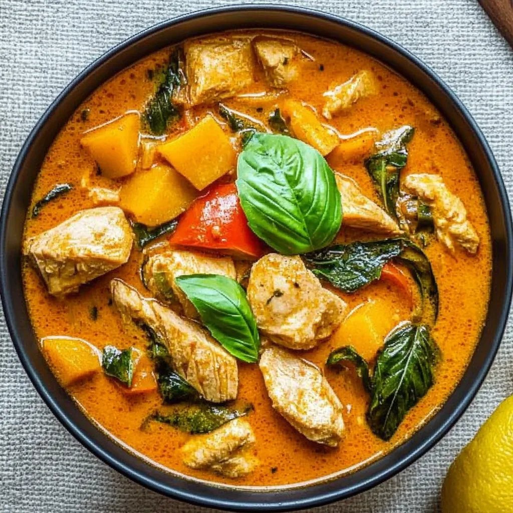 Thai-Curry mit Hühnchen und Kürbis